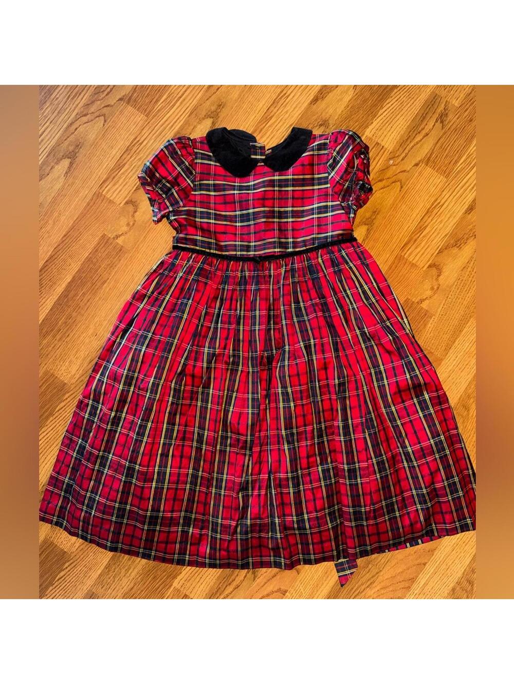 Vintage Luli & Me Red Plaid Kids Formal Dress